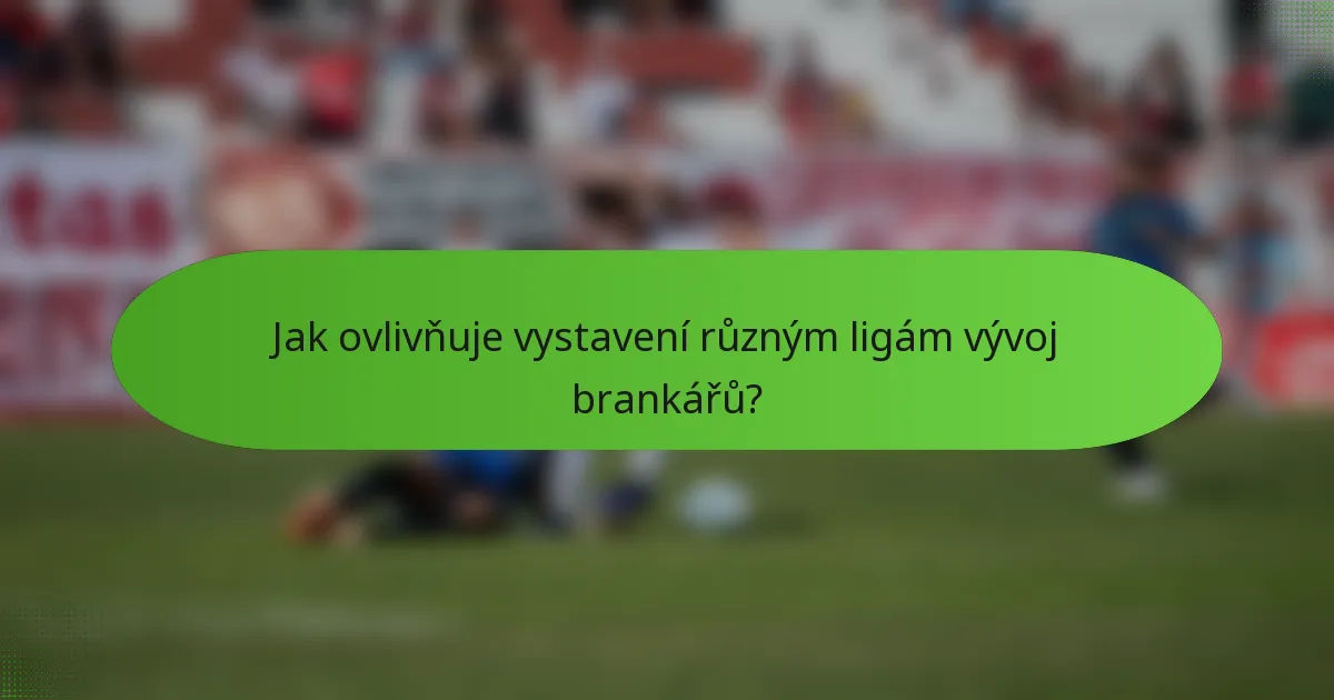 Jak ovlivňuje vystavení různým ligám vývoj brankářů?